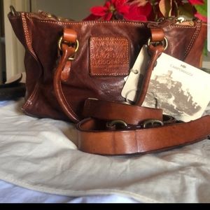 Campomaggi Borsa Vacchetta Cognac Italy with tags